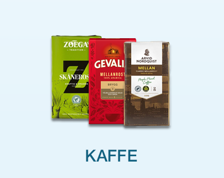 Stort utbud av kaffe