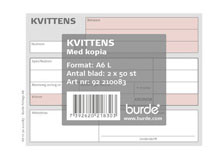 Kvittens A6L 2x50 blad