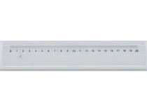 Linjal transparent plast 20cm