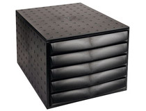 Förvaringsbox 5 lådor svart