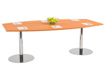 Konferensbord rund fot 200x100cm bok/stål