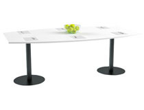 Konferensbord rund fot 200x100cm vit/svart