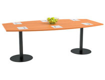 Konferensbord rund fot 200x100cm bok/svart