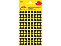 Etiketter 8mm rund svart 416st/fp