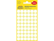 Etiketter 12mm rund vit 270st/fp