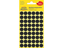 Etiketter 12mm rund svart 270st/fp