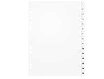 Pärmregister vit PP A4 1-15 10st/fp
