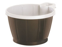 Bägare/kaffekopp med öra 21cl brun/vit 50st/rör