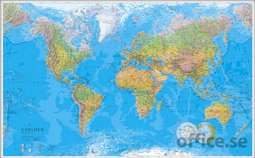Världskarta 1:30M 137x92cm